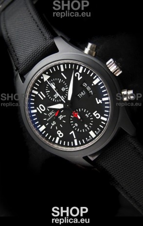IWC Top Gun Ceramic Swiss Watch in Black