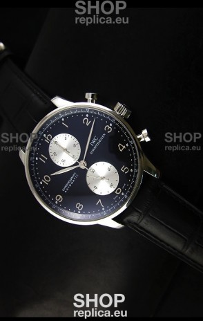 IWC Portuguese Chronograph Swiss Replica Watch in Steel Case - 1:1 Mirror Replica Edition