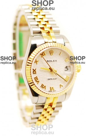 Rolex DateJust Mid-Sized Swiss Replica Two Tone Watch
