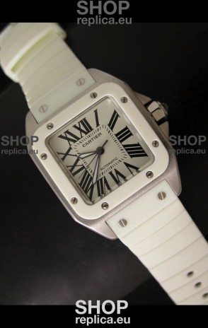 Cartier Santos Swiss Replica Watch in White Dial