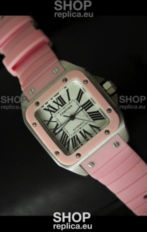 Cartier Santos Swiss Replica Watch in White Dial