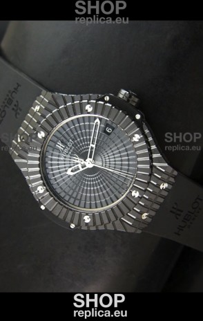Hublot Caviar Full Black Ceramic Casing Swiss Replica Watch - 1:1 Mirror Replica Watch