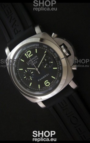 Panerai Luminor Flyback 1950 Swiss Watch in Black Dial