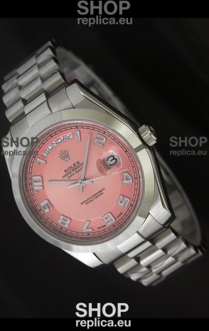 Rolex Day Date Japanese Replica Steel Watch in Champagne Dial