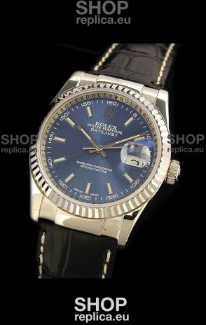 Rolex Datejust Mens Swiss Replica Watch in Blue Dial