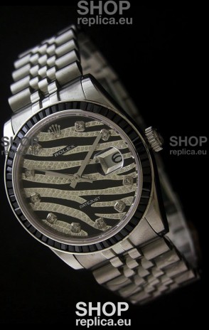 Rolex Datejust Mens Swiss Replica Watch in Leopard Dial