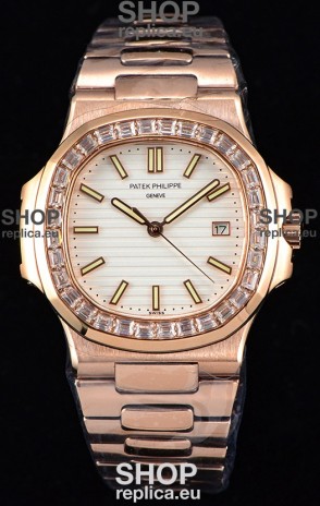 Patek Philippe Nautilus 5711/1R 1:1 Mirror Watch - Baguette Diamonds Bezel