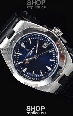Vacheron Constantin Overseas MoonPhase Stainless Steel Swiss Watch in Blue Dial