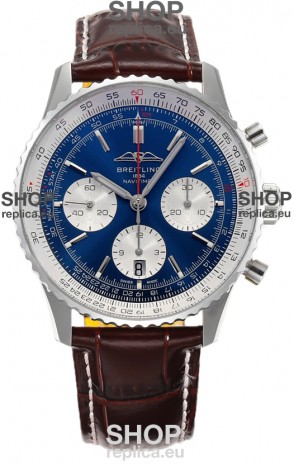 Breitling Navitimer B01 Chronograph 43 Blue Dial - 904L Steel Casing 1:1 Mirror Swiss Replica