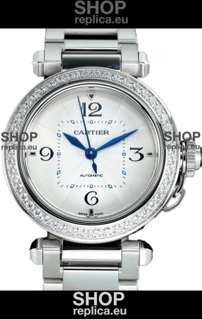 Pasha De Cartier 1:1 Mirror Quality Automatic Swiss Replica Watch 35MM Stainless Steel 