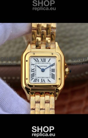 Cartier PANTHERE Edition 1:1 Mirror Swiss Watch Yellow Gold White Dial