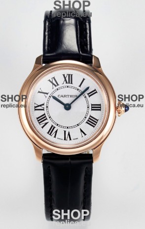 Ronde Louis Cartier Super Clone 29MM Rose Gold Watch in Swiss Quartz Movement