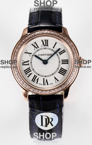 Ronde Louis Cartier Super Clone 29MM Rose Gold Watch in Swiss Quartz Movement