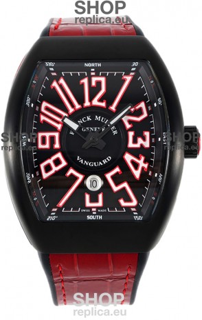 Franck Muller Vanguard in DLC Coated Casing Black Dial Swiss Replica Watch