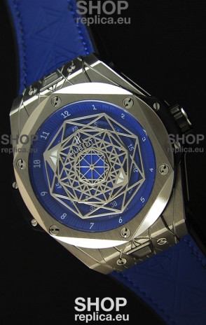 Hublot Big Bang Sang Bleu 45MM Stainless Steel Blue Dial Swiss Replica Watch 