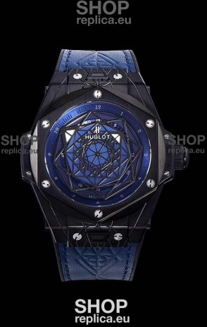 Hublot Big Bang One Click Sang Bleu 1:1 Mirror Replica in Ceramic Casing - 45MM Blue Dial