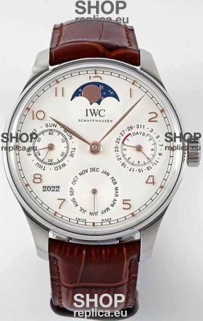 IWC Portuguese Perpetual Calendar 904L Steel Swiss Replica Watch REF. IW503307