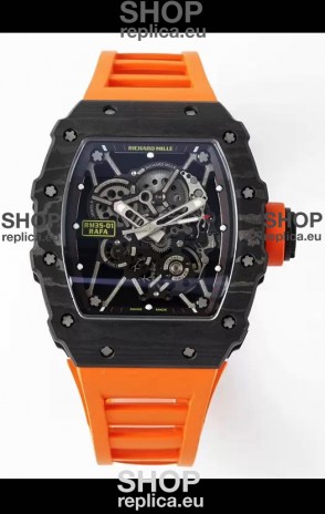 Richard Mille RM35-01 Rafael Nadal Carbon Fiber Casing with Genuine Tourbillon Super Clone Watch 