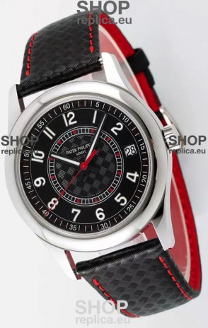 Patek Philippe Calatrava 6007 Black Dial Red Hands 904L Steel Casing 1:1 Mirror Replica Watch