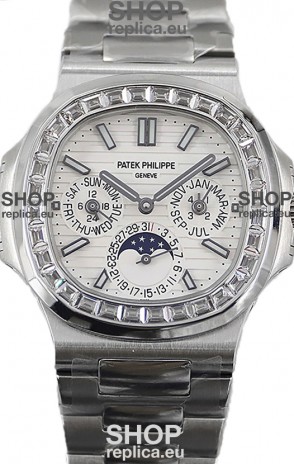 Patek Philippe Nautilus 5740 Perpetual Calendar Stainless Steel White Dial Swiss Replica Watch 