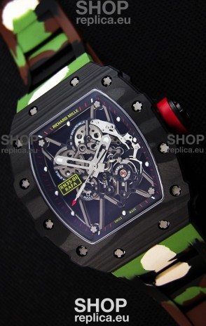 Richard Mille RM35-01 Rafael Nadal Forged Carbon Case with Camouflage Rubber Strap 