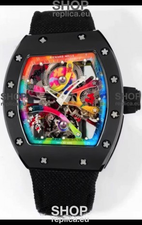 Richard Mille Super Clone RM68-01 Black Ceramic Casing and Strap Tourbillon Swiss Replica
