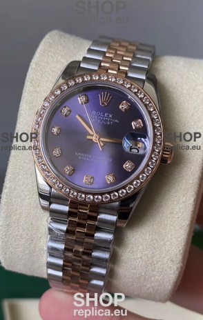 Rolex Datejust M278381RBR 31MM Swiss Replica Two Tone Rose Gold - Blue Dial 1:1 Mirror Quality