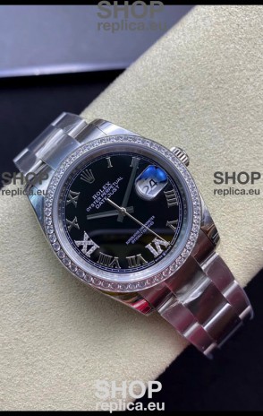 Rolex Datejust 36MM Swiss 1:1 Mirror Replica in 904L Black Dial