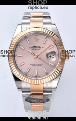 Rolex Datejust Cal.3235 Movement 1:1 Mirror Replica 904L Steel 41MM Two Tone Rose Gold Casing