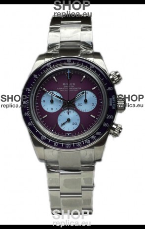 Rolex Daytona 116508 Warm Burgundy De Geneve Stainless Steel Watch Swiss Replica 