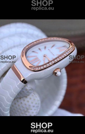 Bvlgari Serpenti Edition White Ceramic Replica Watch in 1:1 Mirror Quality 