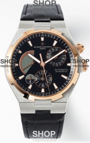 Vacheron Constantin Power Reserve Black Dial Two Tone Black Dial Swiss Replica Watch