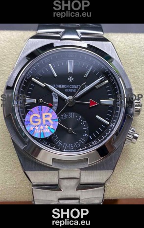 Vacheron Constantin Overseas Dual Time Stainless Steel 1:1 Mirror Swiss Replica Black Dial