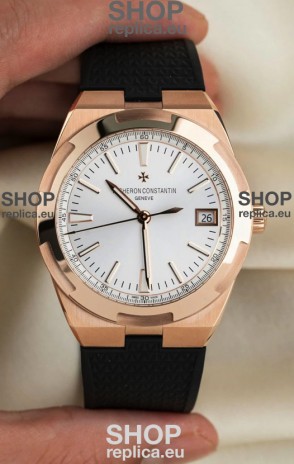 Vacheron Constantin Super Clone Overseas Edition Rose Gold Casing Rubber Strap