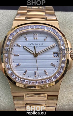 Patek Philippe Nautilus 5711/1R 1 1:1 Mirror Replica Watch in White Dial Rose Gold