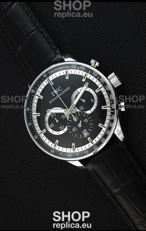 IWC Schaffhausen Japanese Replica Watch Quartz Movement in Black Dial 