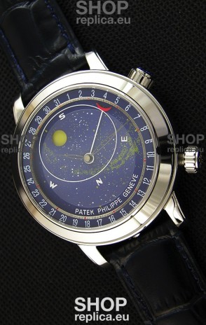 Patek Philippe Grand Complication 6102P Celestial Moon Age Blue Dial Swiss Replica Watch 