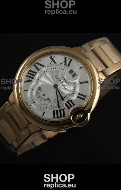 Cartier Ballon Blue de Japanese Replica Watch in Pink Gold Strap