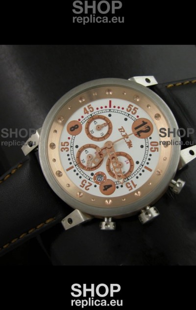 B.R.M.0011G6 Japanese Replica Quartz Watch in Black&Rose Gold Dial