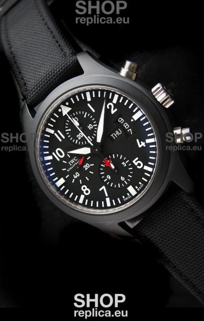 IWC Top Gun Ceramic Swiss Watch in Black