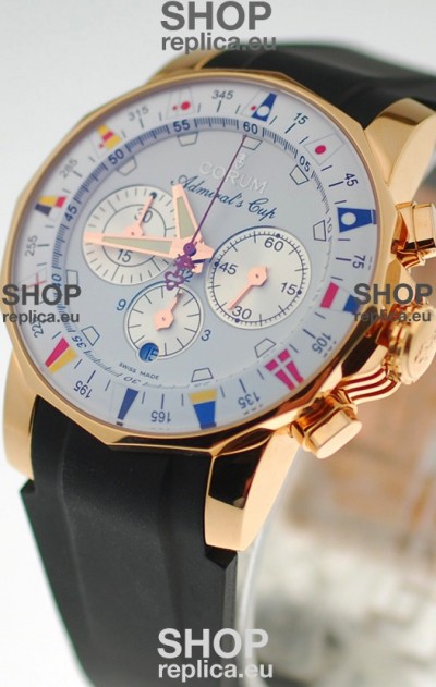 Corum Admirals Cup Chronograph Swiss Replica Gold Watch 