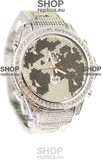 Jacob & Co Diamond Japanese Replica Watch in Black/White Diamond Dial