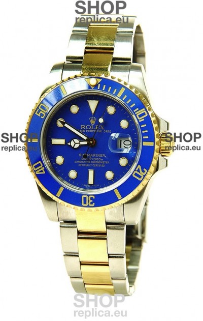 Rolex Submariner Two Tone Swiss Watch in Ceramic Bezel
