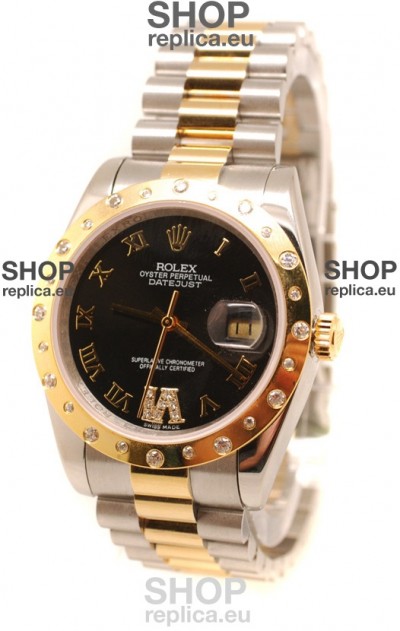 Rolex DateJust Mid-Sized Japanese Replica Gold Watch
