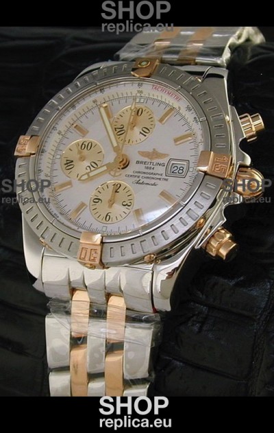 Breitling Windrider Swiss Replica Watch in White Dial Two Tone Case