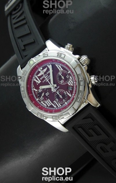 Breitling Chronomat Swiss Replica Watch in Rubber Strap