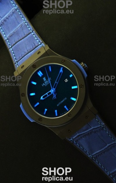 Hublot Big Bang Classic Fusion Ceramic Case Watch in Blue Strap