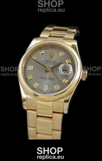 Rolex Day Date Swiss Full Gold Diamond Replica Watch