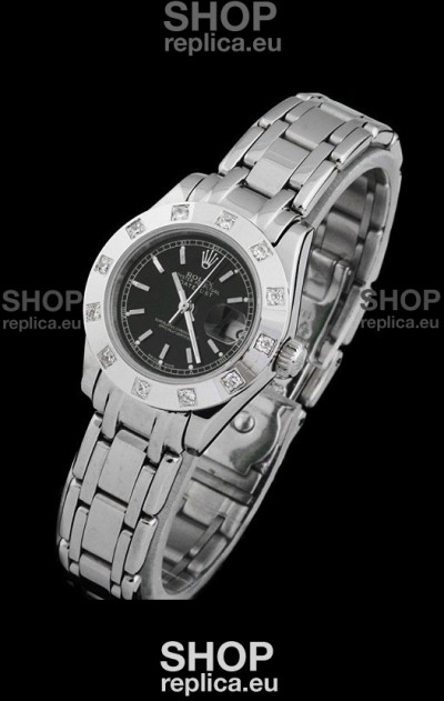 Rolex Datejust Ladies Swiss Replica Ladies Watch in Black Dial