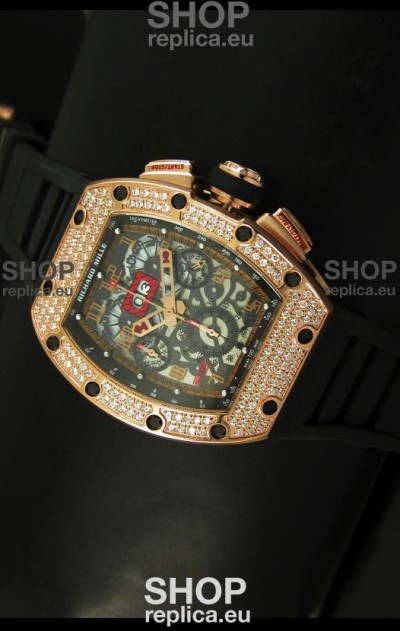 Richard Mille Filippe Massa Edition Titanium Swiss Replica Watch in Pink Gold Case